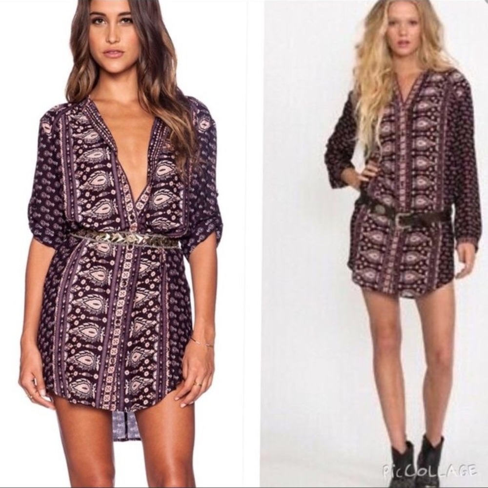 Spell Women's Mini Dress in Purple and Black